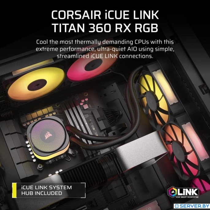 Система жидкостного охлаждения для процессора Corsair iCUE LINK TITAN 360 RX RGB CW-9061018-WW. Фото3