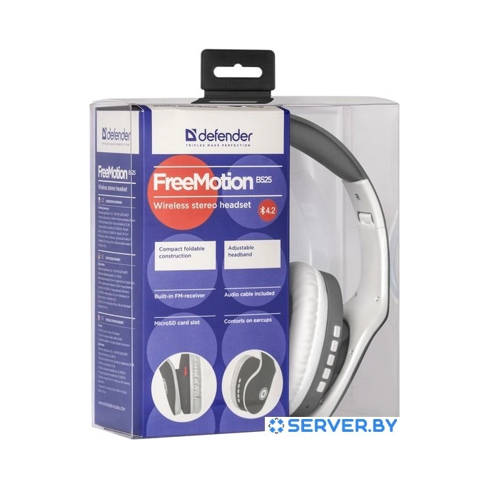 Наушники Defender FreeMotion B525 (серый/белый). Фото5