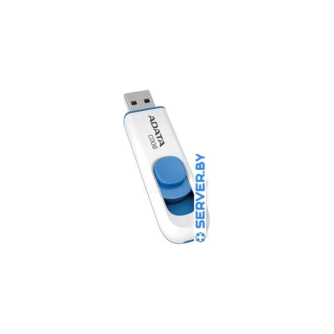 USB Flash A-Data C008 White+Blue 16 Гб (AC008-16G-RWE). Фото1