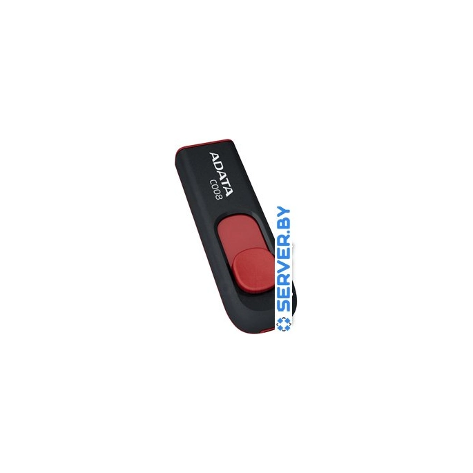 USB Flash A-Data C008 Black+Red 16 Гб (AC008-16G-RKD). Фото 1