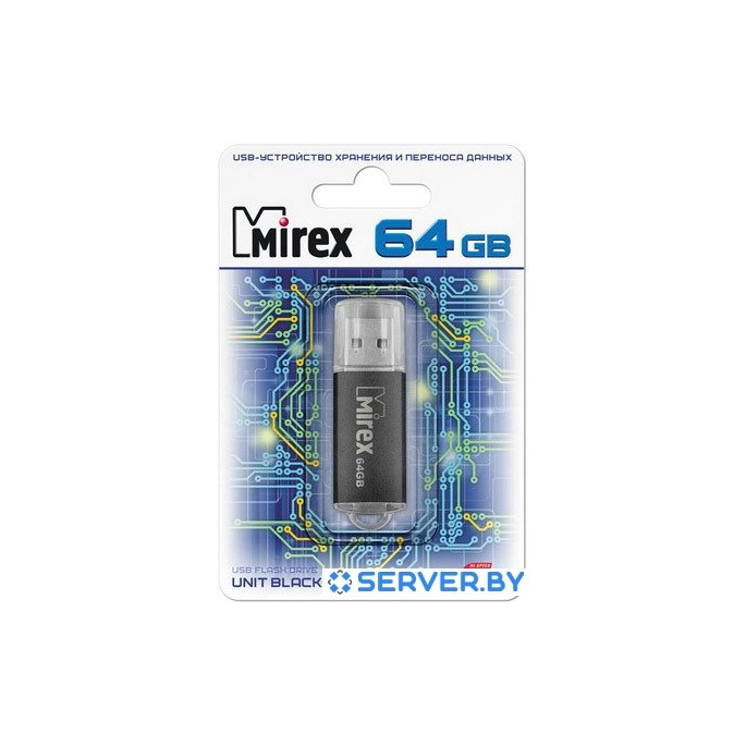 USB Flash Mirex UNIT BLACK 64GB (13600-FMUUND64). Фото 2