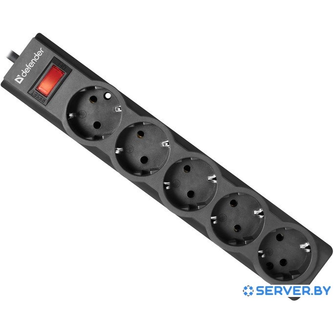 Сетевой фильтр Defender ES largo 5 (черный). Фото1