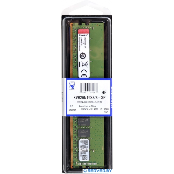 Оперативная память Kingston ValueRAM 8GB DDR4 PC4-21300 KVR26N19S8/8. Фото3
