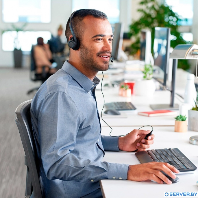Офисная гарнитура Logitech PC Headset 960 USB. Фото 3
