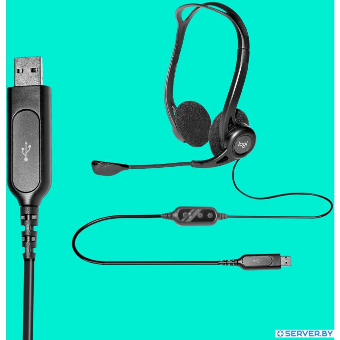 Офисная гарнитура Logitech PC Headset 960 USB. Фото 5