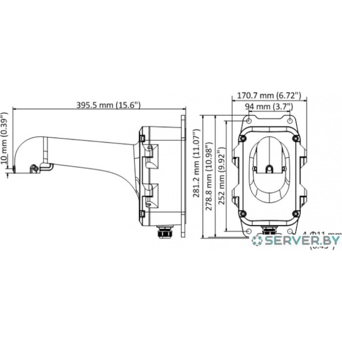 Кронштейн Hikvision DS-1604ZJ-BOX. Фото2