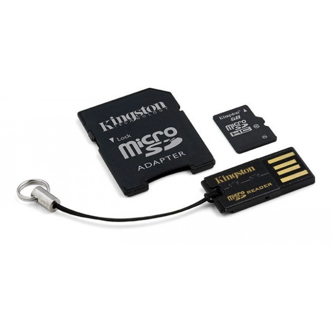 Карта памяти Kingston microSDXC (Class 10) 64GB + адаптер + карт-ридер (MBLY10G2/64GB). Фото2