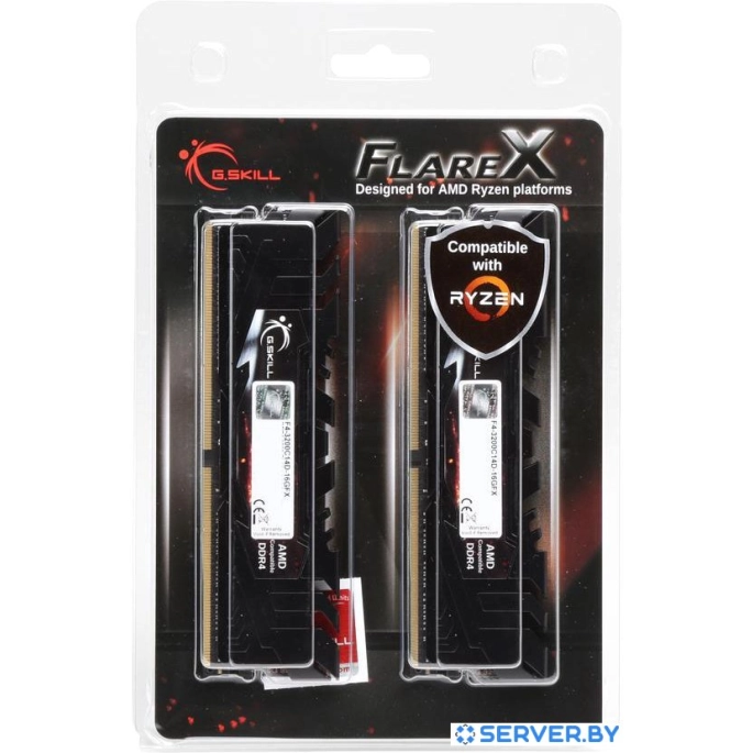 Оперативная память G.Skill Flare X 2x16GB DDR4 PC4-25600 F4-3200C16D-32GFX. Фото 2