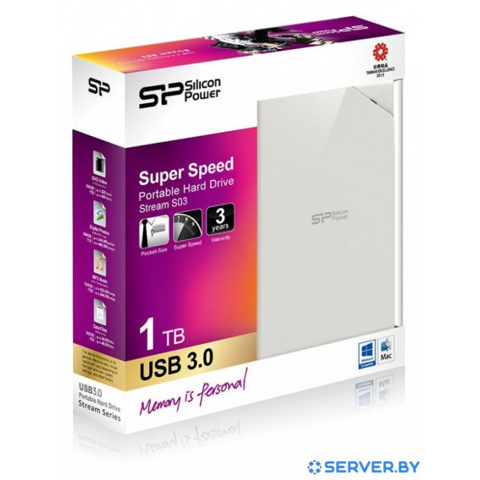 Внешний накопитель Silicon-Power Stream S03 1TB White (SP010TBPHDS03S3W). Фото 4